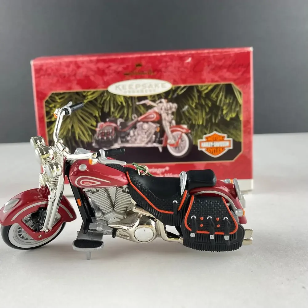 Vintage 1999 Hallmark Harley Davidson Heritage Springer Motorcycle Ornament #1